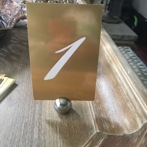 Wedding table numbers and holders
